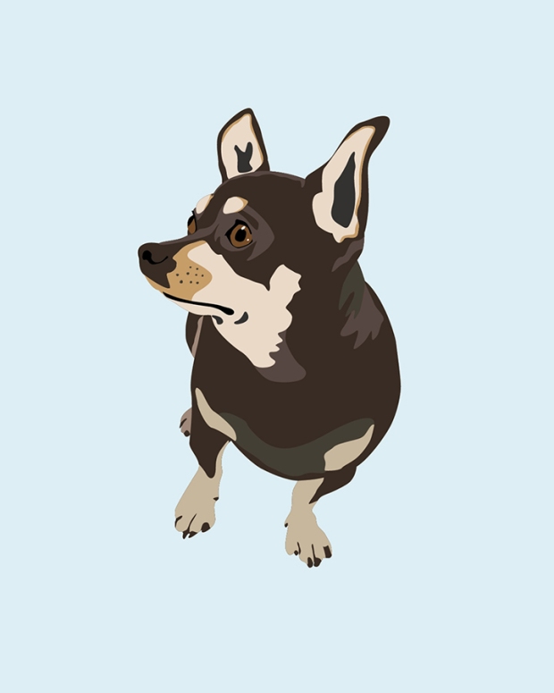 Hopeful Dog digital illustration